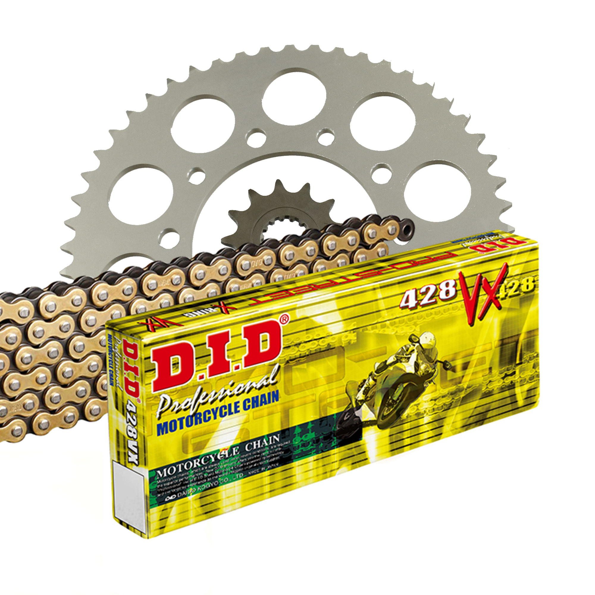 DID Kettenkit (für: Zuendapp ZXA 125 Adventure 17-20 ) 428 VX