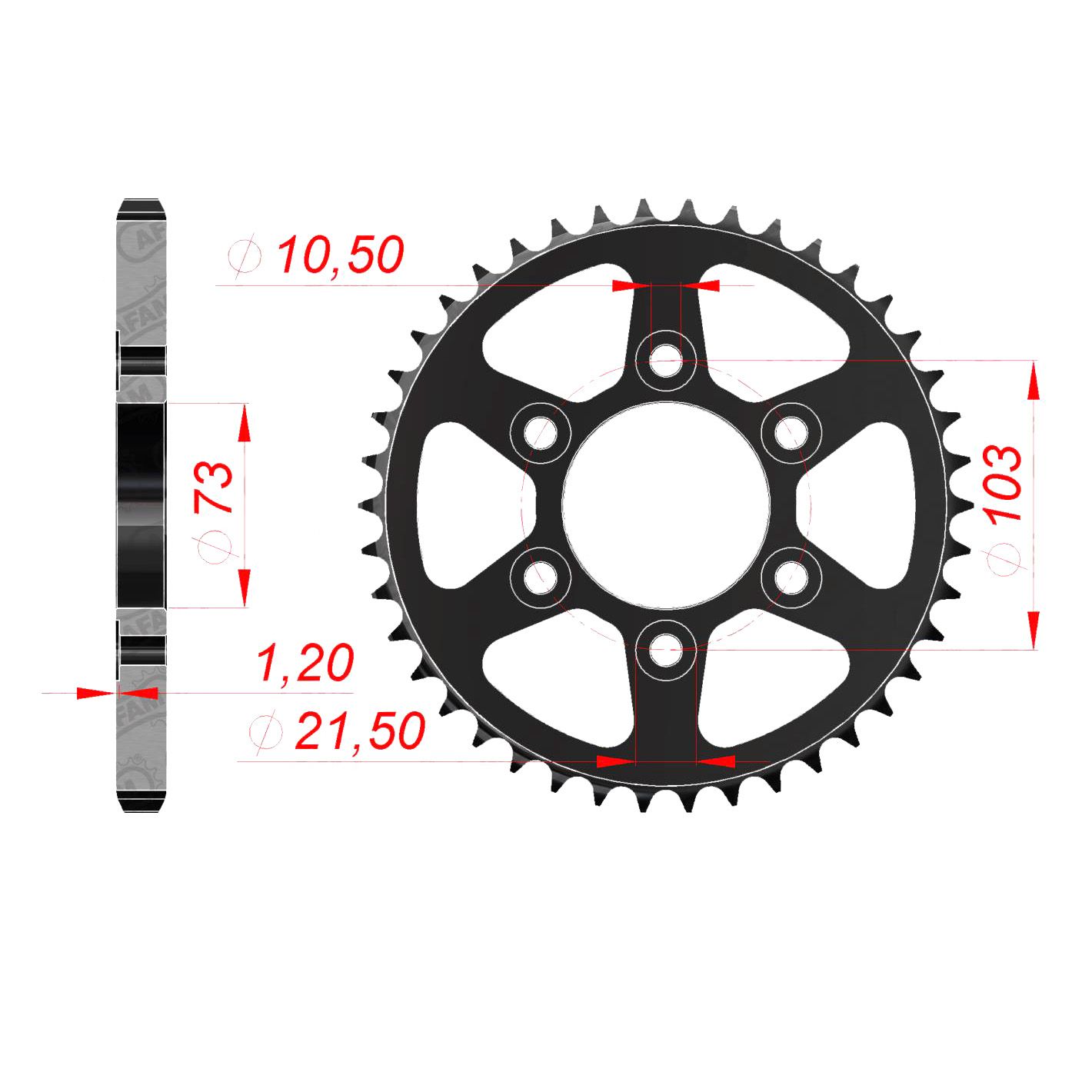 AFAM Kettenrad STAHL #525