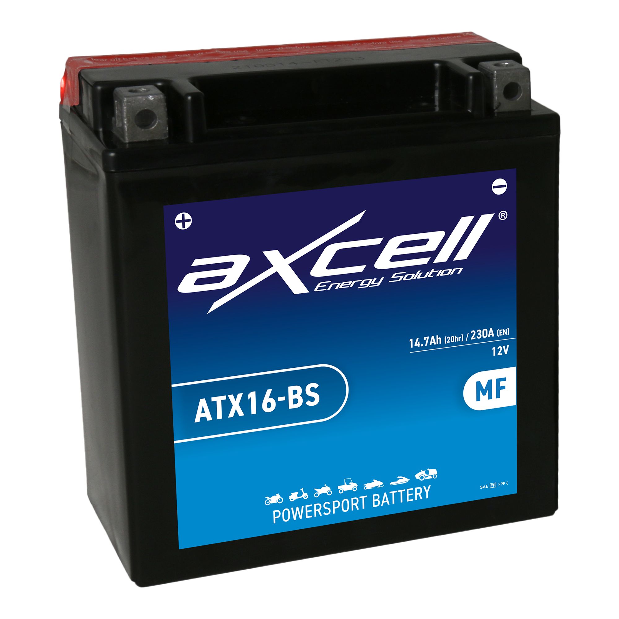AXCELL Batterie 12V YTX16-BS Wartungsfrei 51492
