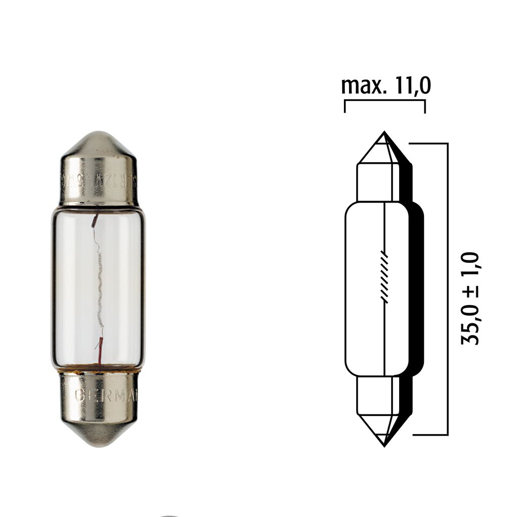 Flösser Lampen 12V 5W SV8.5 11x35 Soffitte VPE10
