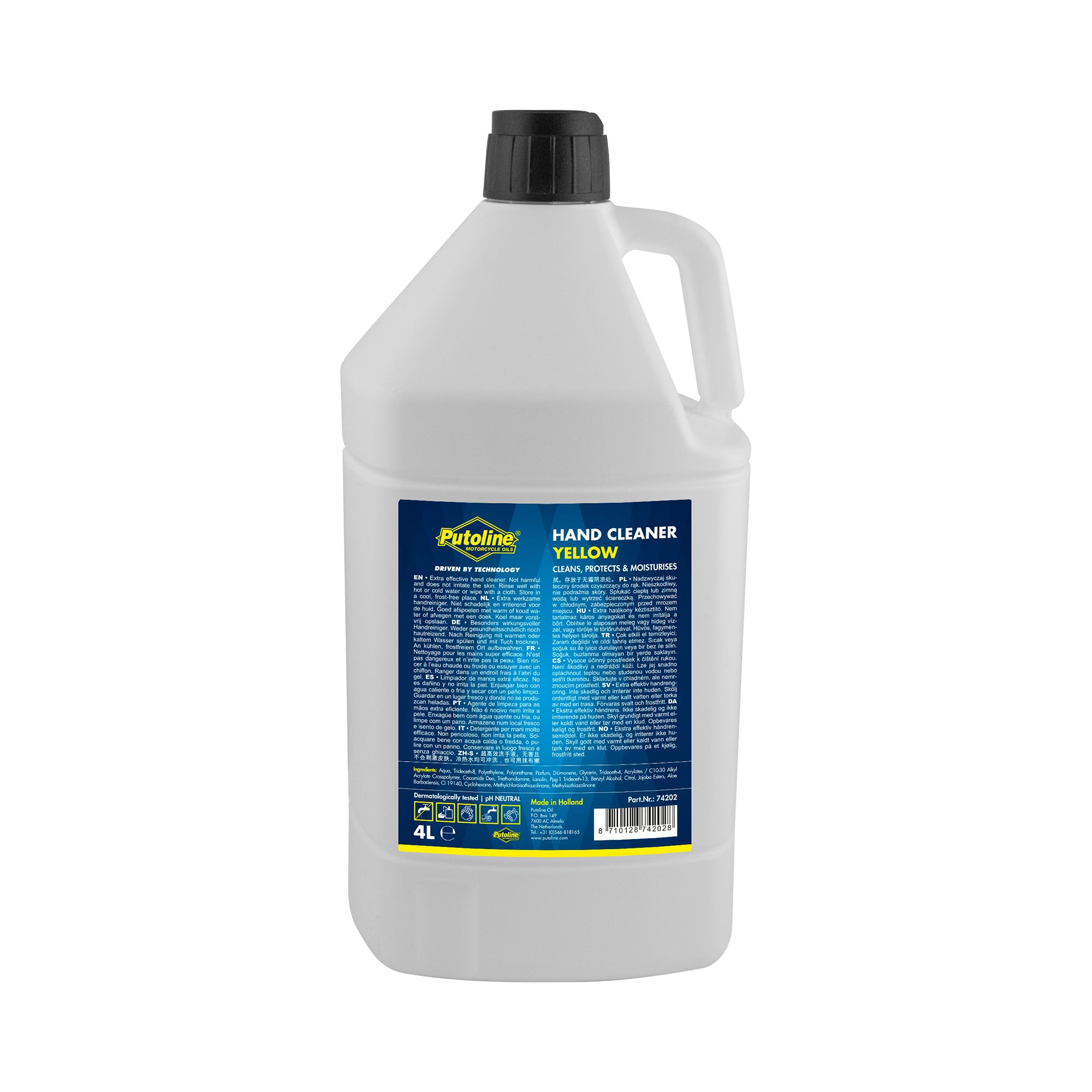 Putoline Handreiniger Gel 4 Liter Dose Hand Cleaner Yellow