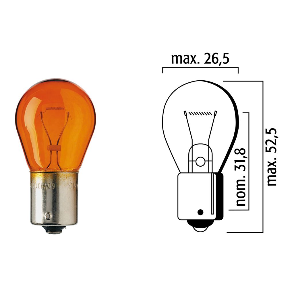Flösser Lampen 12V 21W BA15s gelb VPE10