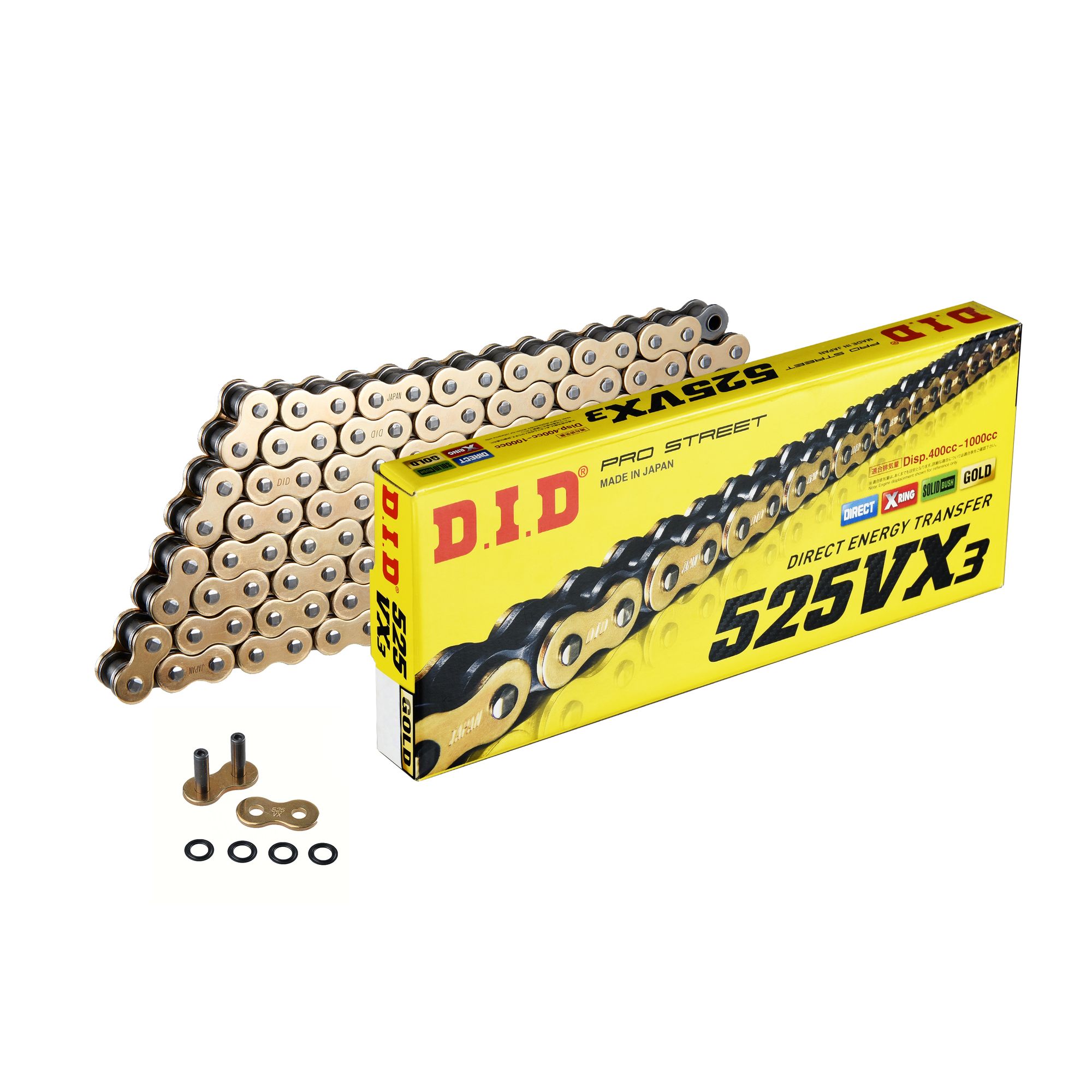 DID Kette 525 VX3 G&B 100 mit Niet-Schloss