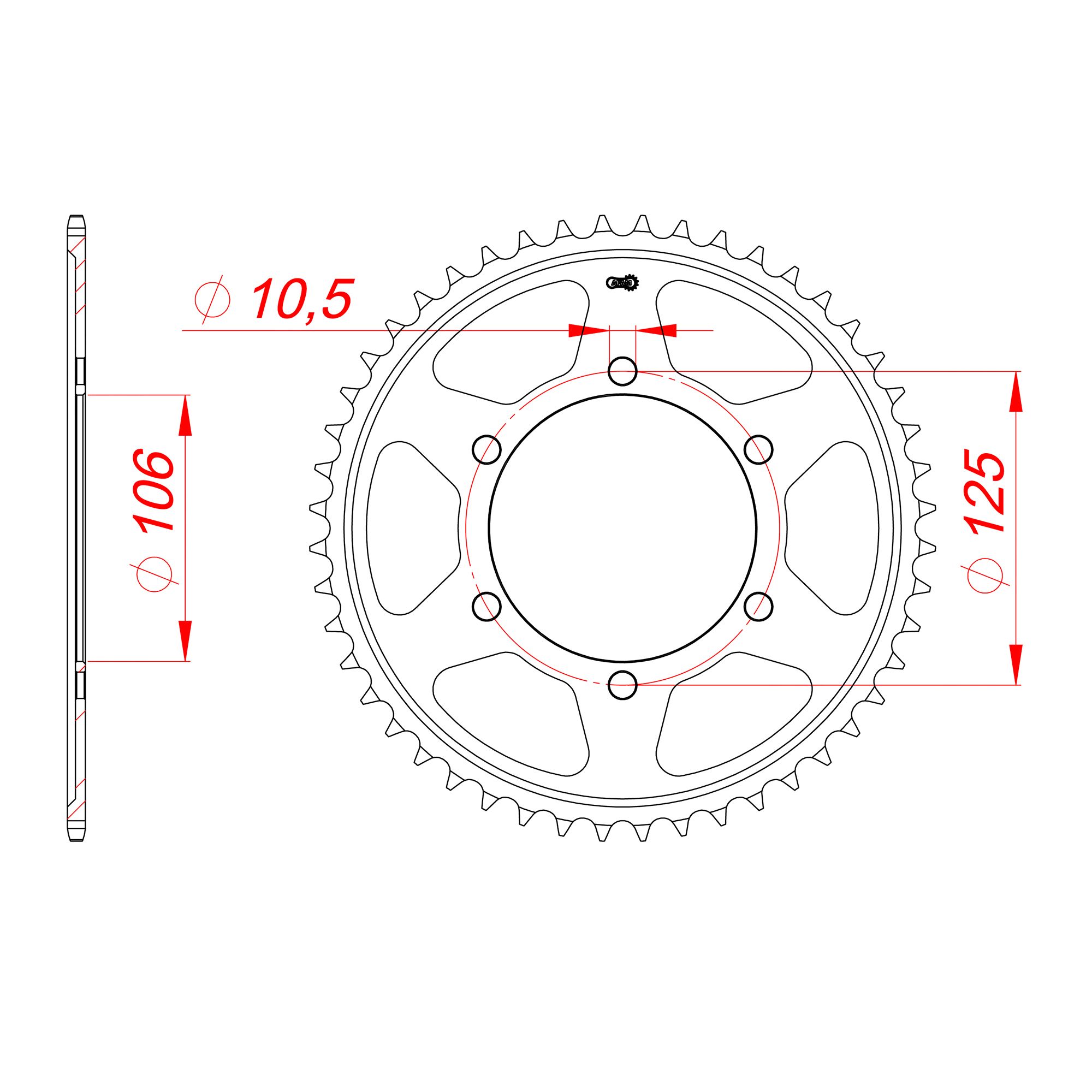 AFAM Kettenrad STAHL #525 48 Zähne