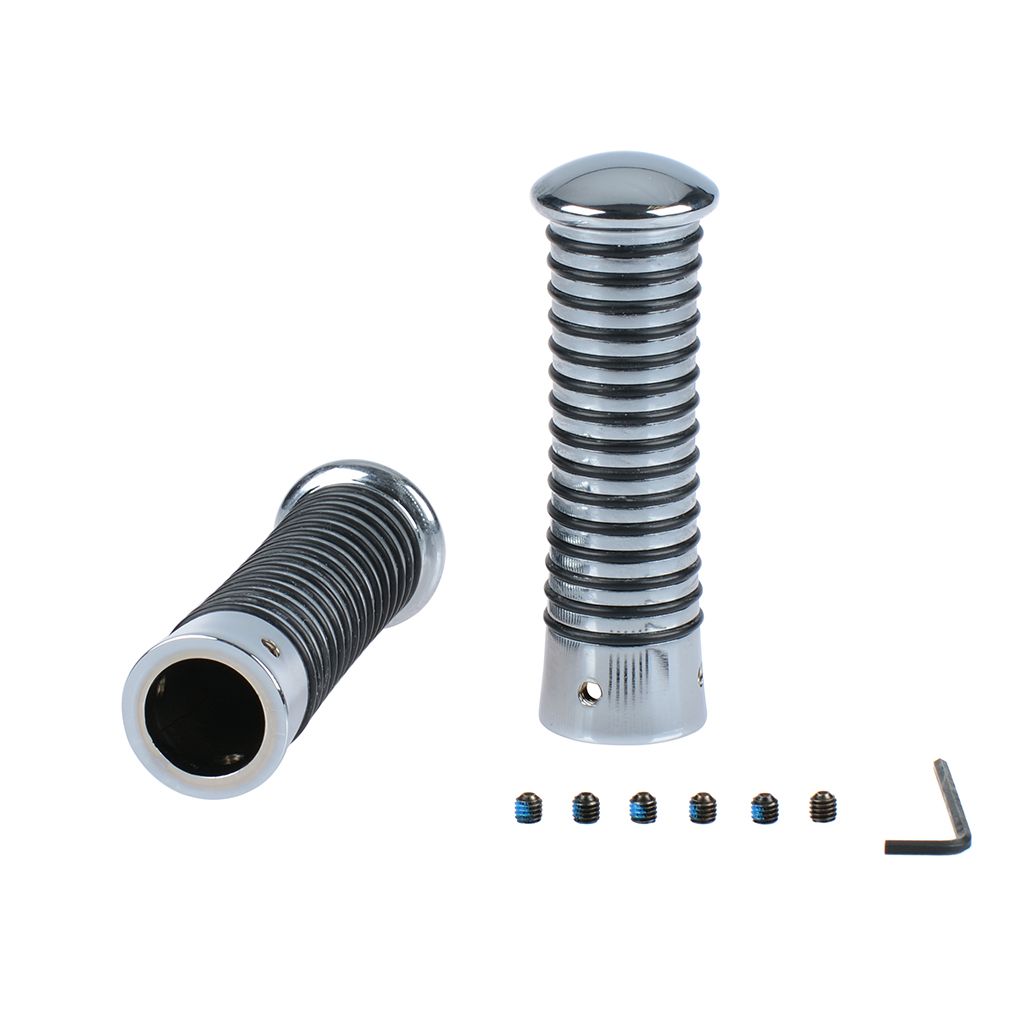 ScooterLibre Griffe mit O-Ringen chrom/schwarz 24-26/24-26 115 mm inkl. Madenschrauben